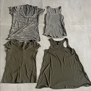4 OLIVE GREEN WOMENS TSHIRTS & TANK TOPS! SIZE: SMALL! perfect condition!